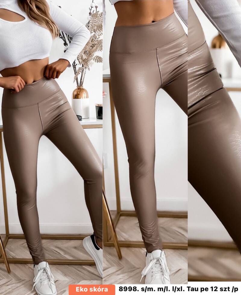Spodnie skórzane damskie Roz S-XL, 1 kolor Paczka 12 szt